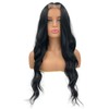 JOLNVCA Long Wavy Black Wigs for Women Middle Part lace