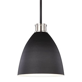 Generation Lighting 6519901-962 Varus One Light Pendant Hanging Modern Fixture, Brushed Nickel
