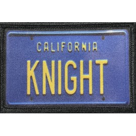 Knight Rider License Plate Morale Patch.2x3 Hook and Loop Patch. Made in The USA