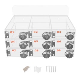 9 Slots Cell Phone Storage Box, Acrylic Cell Phone Locker Box with Password Lock, Wall-Mounted or Freestanding Cellphone Storage Cabinet, Classroom Phone Organizer for Offices School Employees