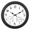 YTAONS Outdoor Waterproof Wall Clock with Thermometer and Hygrometer Combo,