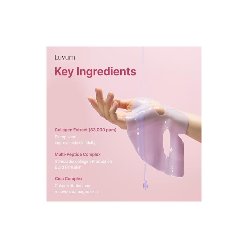 Luvum Mascarilla de Gel con Colágeno Vegetal, Antiedad, Hidrogel Nocturno,