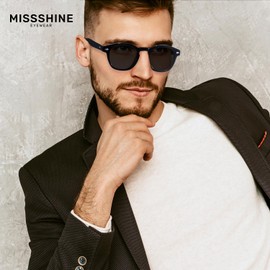 Missshine Polarized Sunglasses for Women Men,Trendy Designer Style Glasses Circle Frame Shades Vintage UV Protection Lens
