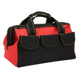 16in Tool Storage Bag Wide Mouth Heavy Duty Water Proof Portable Handheld Tool Tote Bag Red