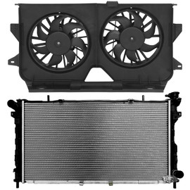 GDSMOTU 620-042 Cooling Fan and 2795 Radiator for Chrysler for Town & Country 2005-2007 for Dodge for Grand Caravan 2005-2007 for Dodge for Caravan 2005-2007 Black Electric Cooling Fan