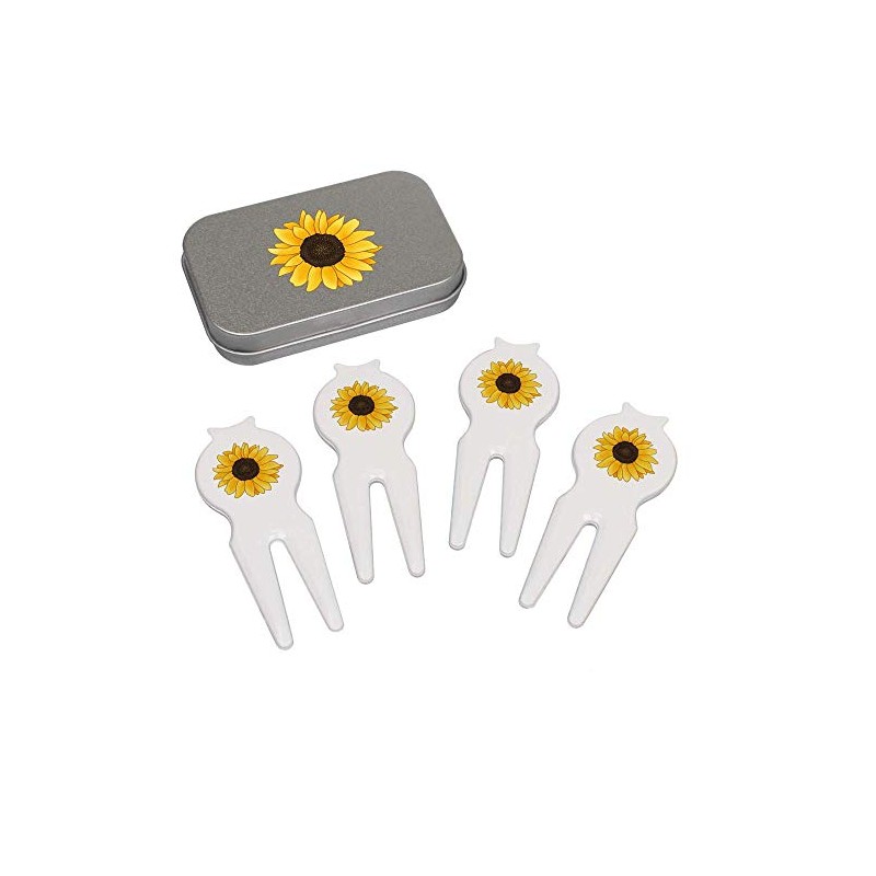 Azeeda 'Sunflower' Golf Divot Tool/Repair Fork Gift Set (GO00028097)
