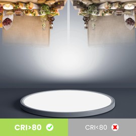 OTREN Ceiling Light LED Round Ceiling Light: LED Ceiling Light Flat Bathroom Ceiling Lamp for Living Room Bedroom Hallway Kitchen 6500K 23 cm Efficiency G