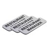 Restaurant Manager 1 x 3" Name Tag/Badge, Silver, (3 Pack)