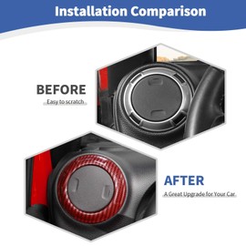 RT-TCZ para Jeep JK Air AC Ventiladores cubierta anillos de fibra de carbono roja para Jeep Wrangler JK JKU 2011-2017 Accesorios interiores de fibra de carbono roja 4 piezas
