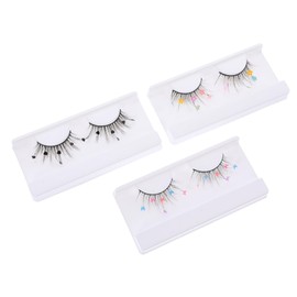 VICASKY 3 Pairs False Eyelashes with Glitter Sequin for Womens Makeup DIY Curl Lash Clusters for Parties Weddings and Daily Wear