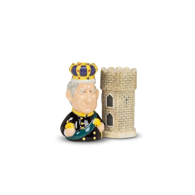 Abbott Collection Ceramic King Charles & Tower Salt and Pepper