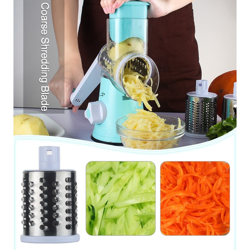 Ourokhome Rotary Cheese Grater Shredder, Speed Kitchen Manual Round Mandolin