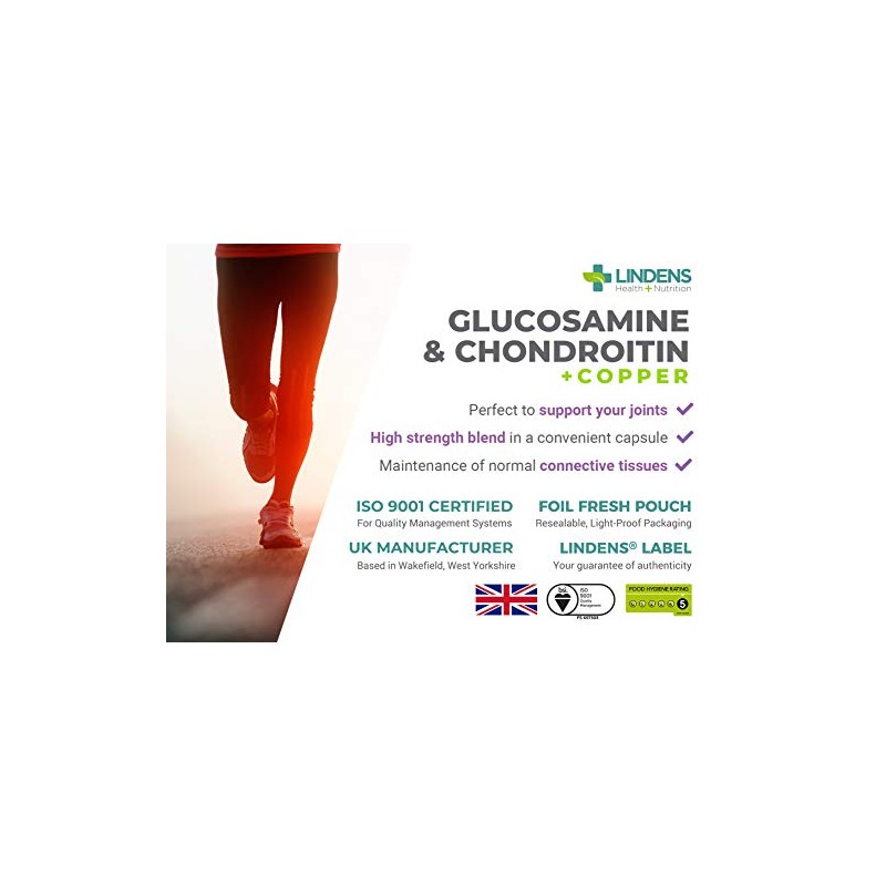 Glucosamine & Chondroitin 60 Capsules for joint care by Lindens