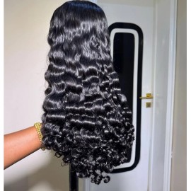 Bone Straight 10-30-Inch Vietnamese Hair Wig for Lace Frontal Human Hair Wigs for Womenstyle: Kinky Straight, color: Black, Stretched Length: 12"