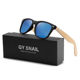 Polarized Wood Sunglasses for Men, Real Wooden Wayfarer Shades, Eco-Friendly for Outdoor Adventures