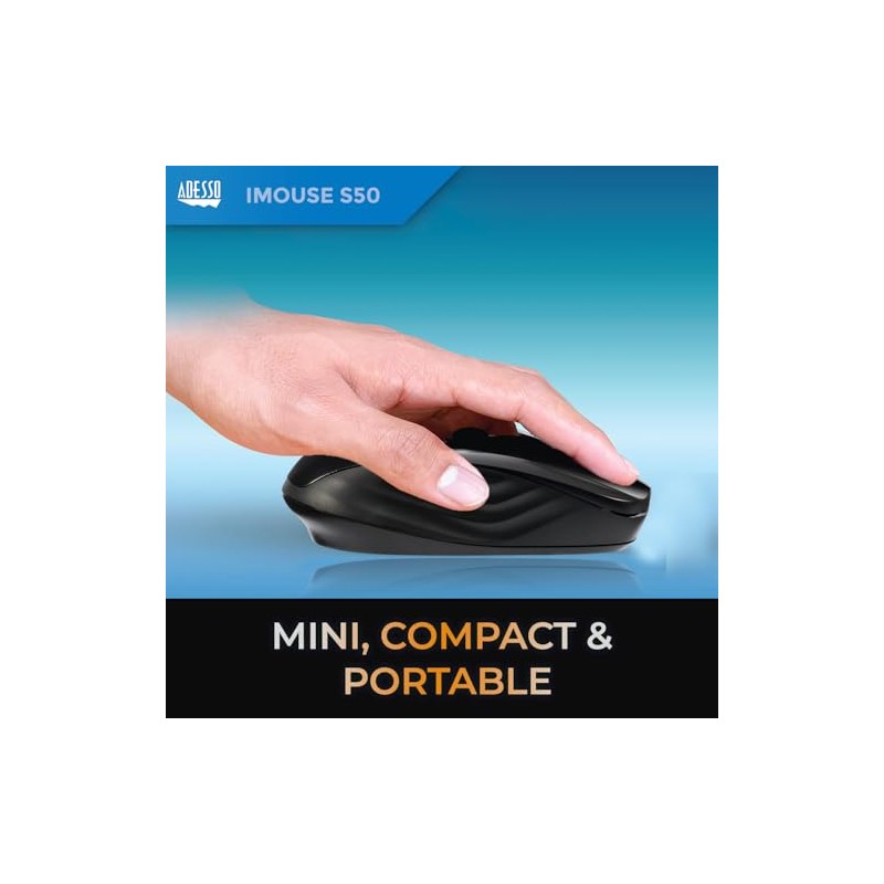 Adesso Ergonomic iMouse S50 - Wireless Optical Mouse