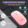 EASYTAO Mouse Inalámbrico, Mouse Bluetooth/Wireless2.4GHz Modos Dual Recargable con Iluminación