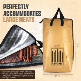 Heavy-Duty BBQ Blanket for Resting Meat – Insulated Reusable Smoker Bag with Wide Mouth, Foldable Design & Handles – Perfect for Brisket, Pork, Turkey, Beef, Steak, Picnics & Camping (21in)