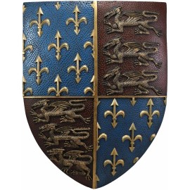 19" Tall Medieval Kingdom Knight Coat of Arms Le Fleur Royal Shield Wall Plaque