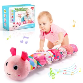 Toyzey Girls Baby Toys 0 3 6 9 12 Months, Caterpillar Soft Toys for Girls 0-3-6-12 Months Gifts for Girls Baby Tummy Time Toys for Newborn Baby Girls 0-12 Months Sensory Toys for Babies 0-12 Months
