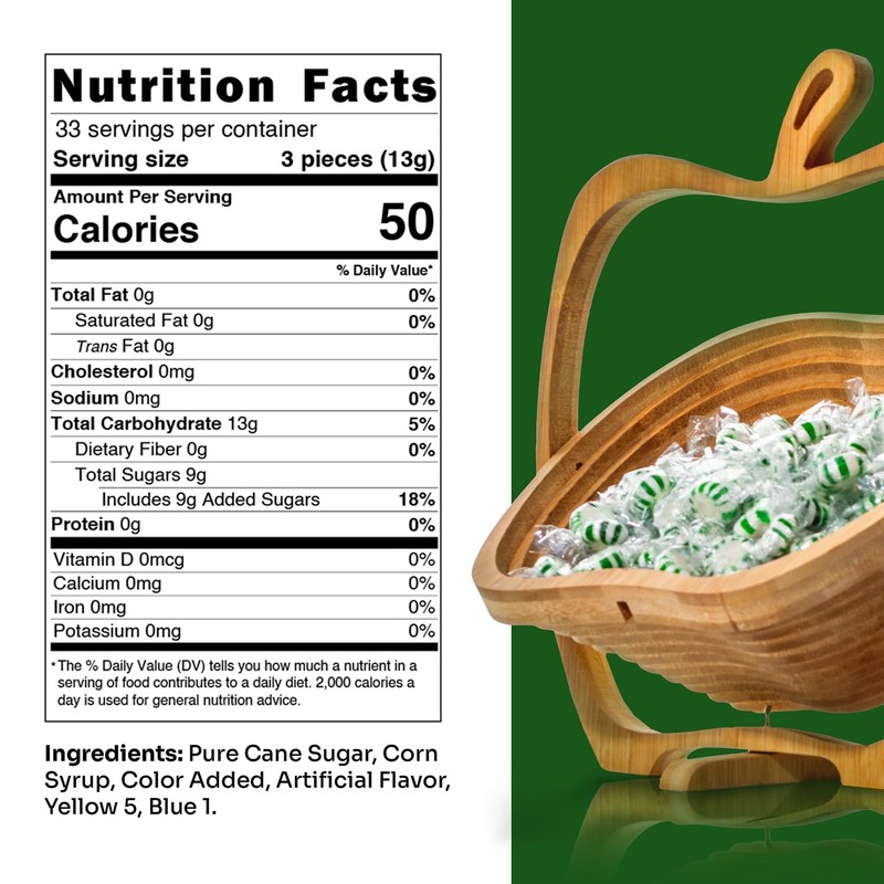 Starlight Candy, Individually Wrapped, Spearmint, 1 Pound