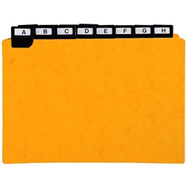 Exacompta Colorspan 13758E Dividers 24 Pieces DIN A5 210 x 148 mm Horizontal with Black Metal Tabs Index Yellow