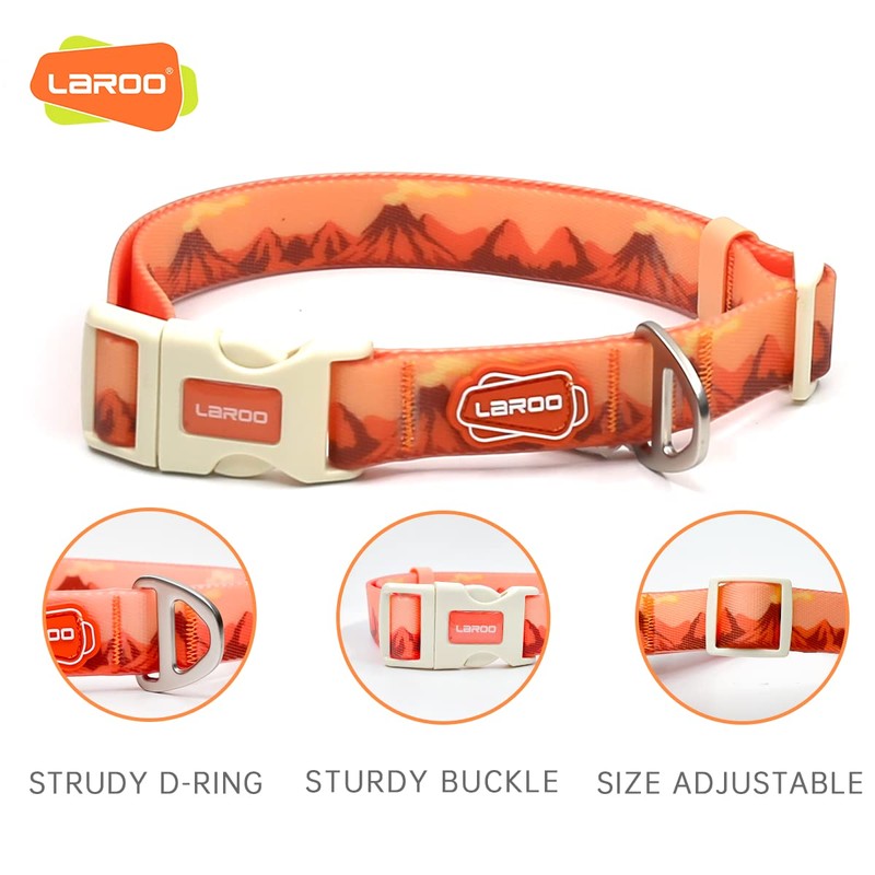 LaRoo Waterproof Dog Collar Heavy Duty PVC Pet Collars for