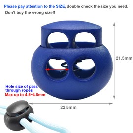 10 Pack Bungee Spring Cord Lock Fastener, Plastic Toggle Stopper for Paracord DIY Crafting DrawString Clasp Elastic Shoe Lace Glove Flashlight Rope Lock Clip Double Hole Adjuster