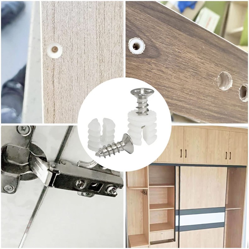 ITROLLE 50 Sets Plastic 4x10 Hinge Dowel Inserts Plastic Hinge