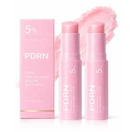 PDRN - Bálsamo hidratante de colágeno rosa con múltiples volúmenes, bálsamo hidratante K-Beauty con volufilina y NAD+ para cara, cuello y debajo de lo