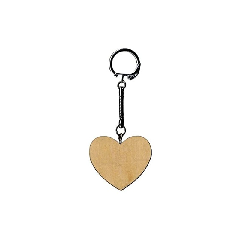 Artemio 14001482 Wooden Key Ring Heart