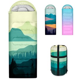 Sleeping Bags for Adults, 3 Seasons Warm Cold Weather Lightweight Waterproof Backpacking Camping Sleeping Bag for Camping Hiking Traveling Outdoor, Camping Gear Equipment