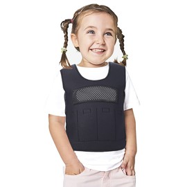 Weighted Vest for Kids with Sensory Issues(Ages 2-4, Small) – Weighted Compression Vest for Children with Autism, ADHD, SPD, Sensory Overload, Includes 2lb Removable Weights (Black)