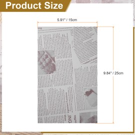 sourcing map 200pcs Wax Paper Sheets Square Sheets 6" x 10" Old Newspaper Style Food Wrapping Paper for Sandwich Baking Paper Liners Picnic Basket Bread Hamburger Wrap Kitchen, White