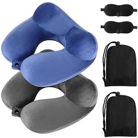 Sintuff - Juego de 2 almohadas inflables para el cuello de viaje, color