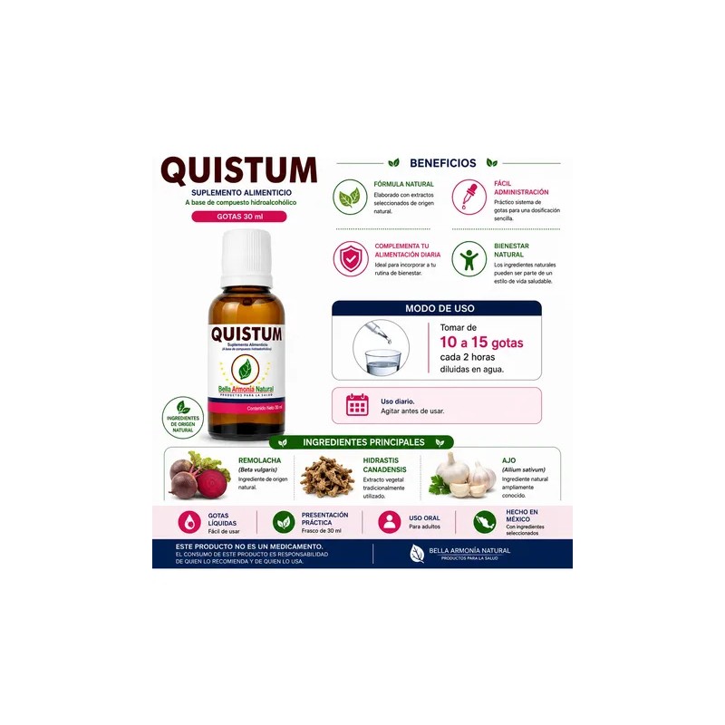 Quistum Suplemento Alimenticio Bella Armonía Natural 30ml