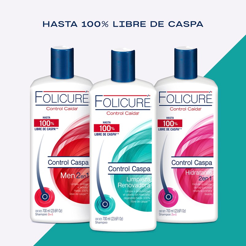 Folicuré Shampoo Limpieza Renovadora Control Caspa 700 ml