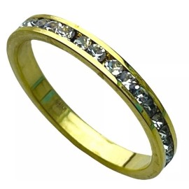 Spikes 2.5 mm 1 carat cz Ladies eternity band 18K gold overlay ring size 4 JG T19