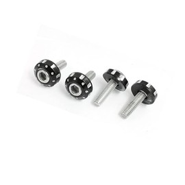 Motoforti 4 Pcs Silver Tone Black Alloy Car License Plate Bolt Screw Long-lasting