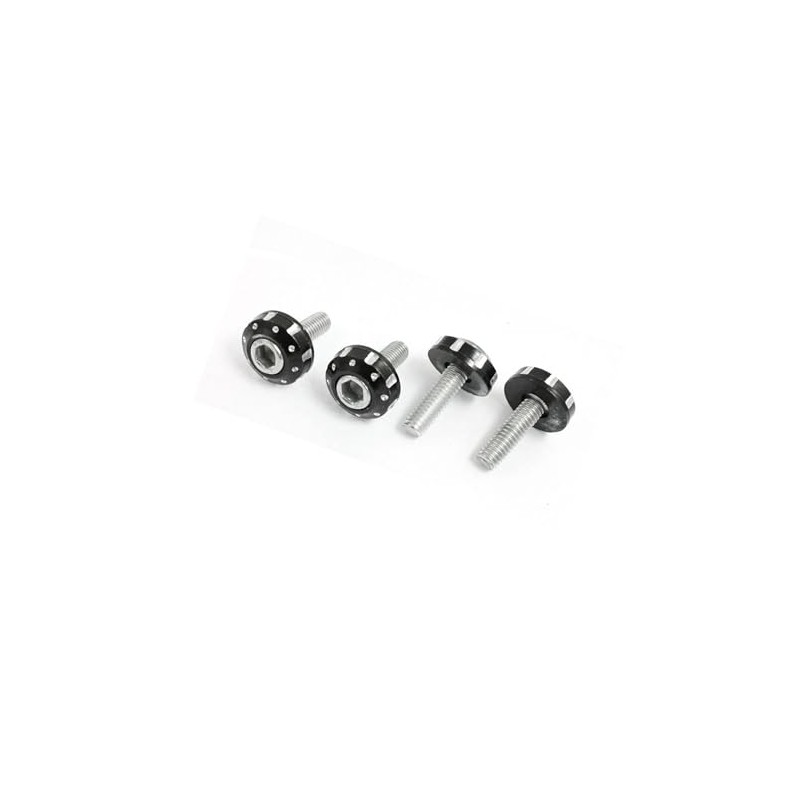Motoforti 4 Pcs Silver Tone Black Alloy Car License Plate