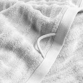 Pure Label - Zero Twist Waves Guest Towel - Pack of 4 made of 100% Cotton - Absorbent, Quick-Drying and Soft - Guest Towel with Hanging Loop - (30cmx50cm) - Oeko-Tex Certified - Light Grey