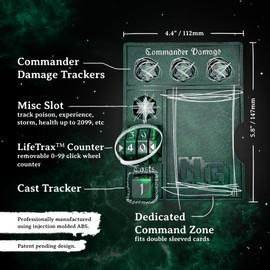 Nerd Gear Commander Essentials Kit, Ultimate Gift for MTG Commander EDH, Command Zone Tray, LifeTrax Counter, Spin Down dice, Dry Erase Tokens, Token case, and a Storage case (Midnight Forest)