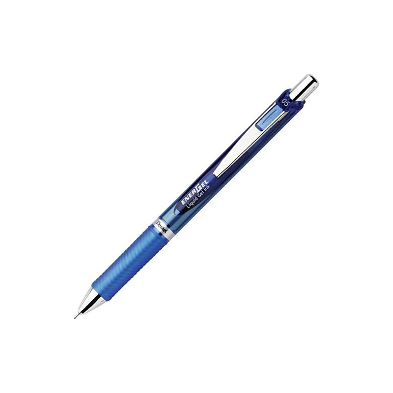 Pentel Gel Pen, Retractable/Refillable, Needle Tip, 0.5mm, Blue (PENBLN75C)