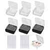 yowodana Nail Storage Case, Nail Tip Case, 6 Pieces, Black