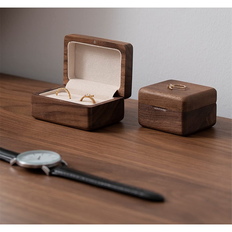 CrweanWcee Ring Case, Mini Ring Case, Wooden Pairing Case, Pair