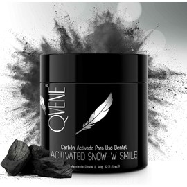 CARBON ACTIVADO Uso Dental ACTIVATED SNOW-W Blanqueador Diental Mal Aliento KIT: 60 gr + 2 Cepillos de Bambu