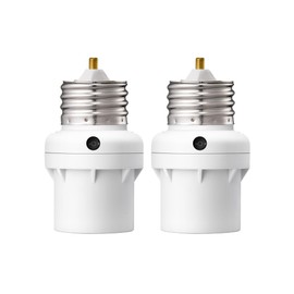 DEWENWILS Light Sensor Socket, Dusk to Dawn Light Socket Adapter, 360° Sensor Rotation, E26/E27 Light Bulb Sockets for Porch Light, Wall Light, Compatible with LED/INC/CFL/Halogen Bulbs, 2 Pack