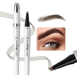 Eyebrow Pencil 4 Fork tip Design Stereoscopic Eye Makeup Eyebrow Makeup, Long Lasting, Waterproof and Smudge-proof Eyebrow Pen Dark Brown