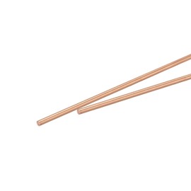 MECCANIXITY 2mm Diameter 350mm Length Solid Copper Round Rod Lathe Bar Stock for DIY Craft CNC Cutting Pack of 2