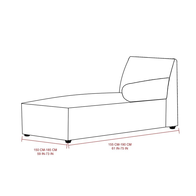 GZYLCH Chaise Lounge with Arm Sofa Slipcover, Chaise Cushion Protector